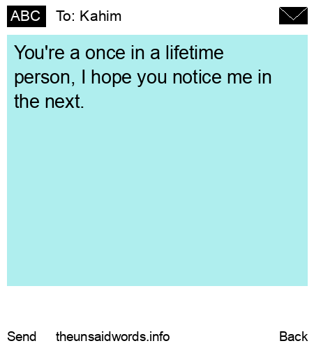 unsent message to Kahim