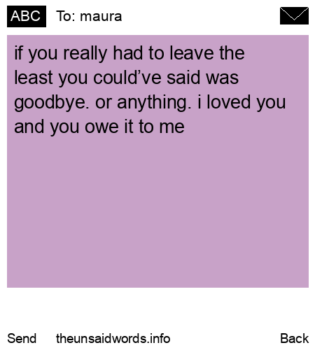 unsent message to maura