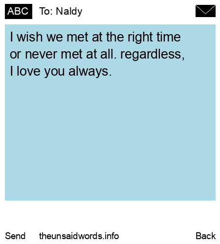 unsent message to Naldy