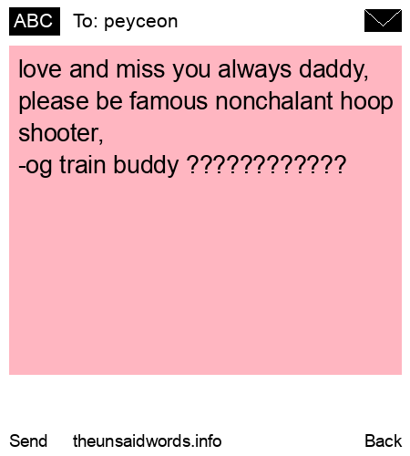 unsent message to peyceon