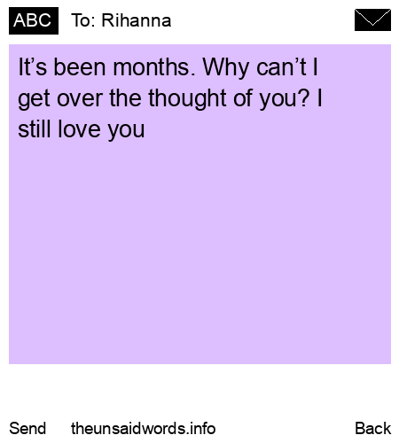 unsent message to Rihanna 