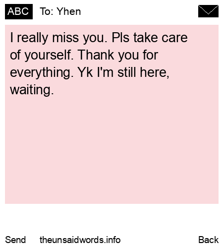 unsent message to Yhen