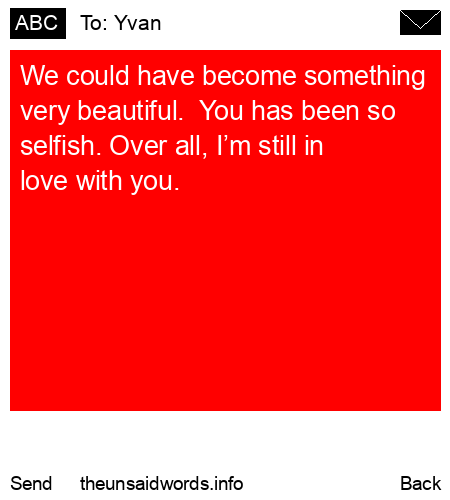 unsent message to Yvan
