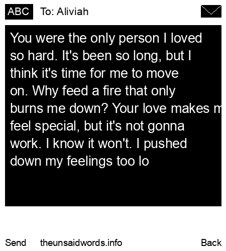 unsent message to Aliviah