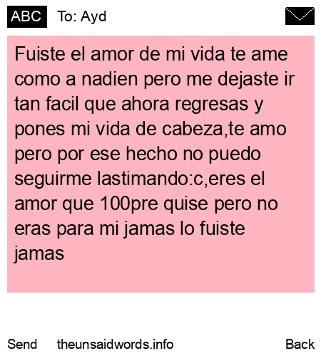 unsent message to Ayd