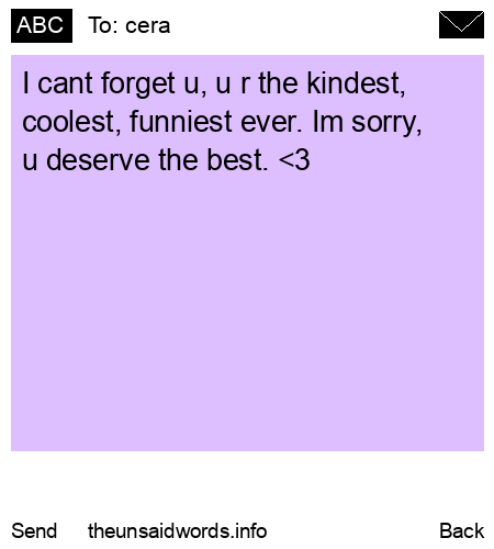 unsent message to cera