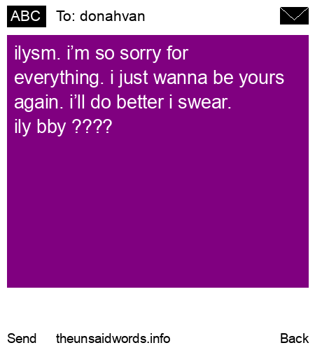 unsent message to donahvan