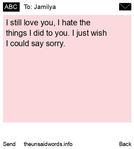 unsent message to Jamilya