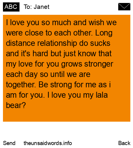 unsent message to Janet