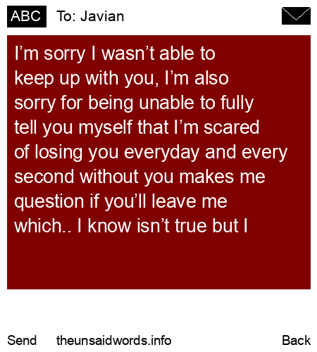 unsent message to Javian