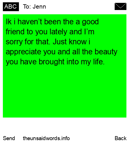 unsent message to Jenn