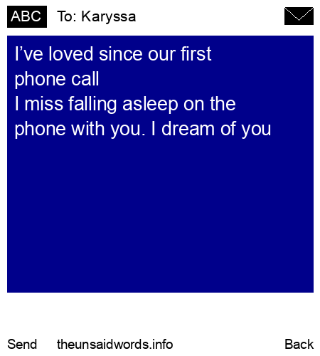 unsent message to Karyssa