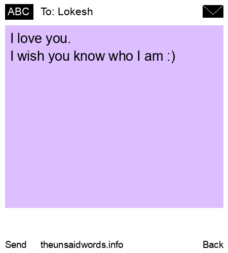unsent message to Lokesh