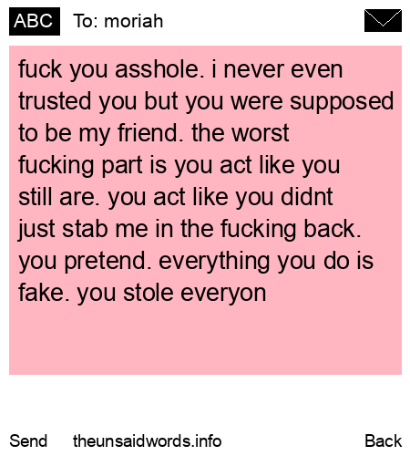 unsent message to moriah