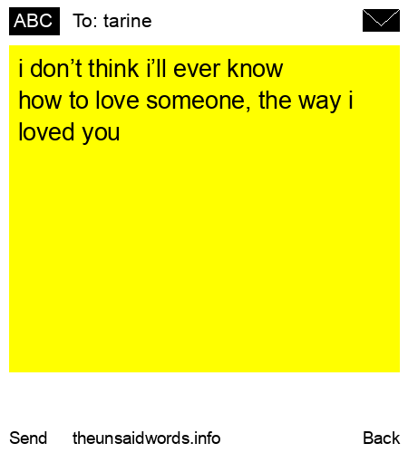 unsent message to tarine