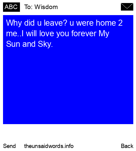 unsent message to Wisdom