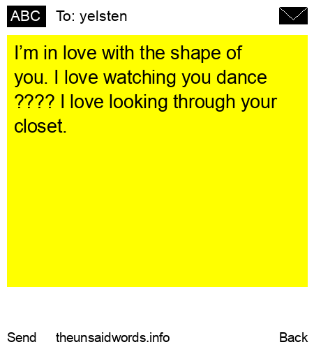 unsent message to yelsten