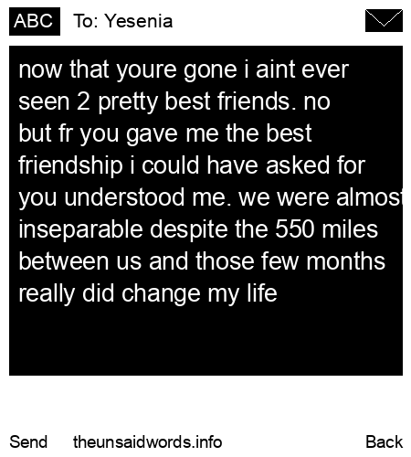 unsent message to Yesenia
