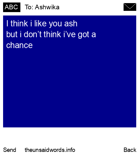 unsent message to Ashwika