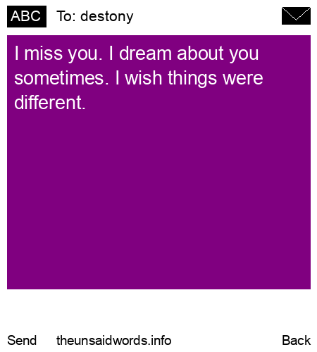 unsent message to destony