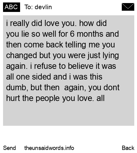 unsent message to devlin
