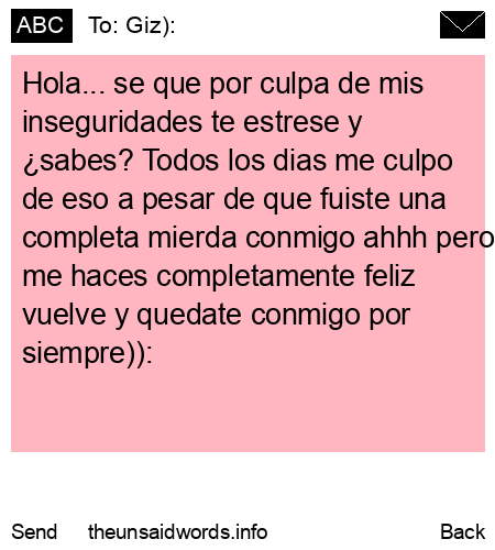 unsent message to Giz):