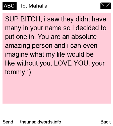 unsent message to Mahalia