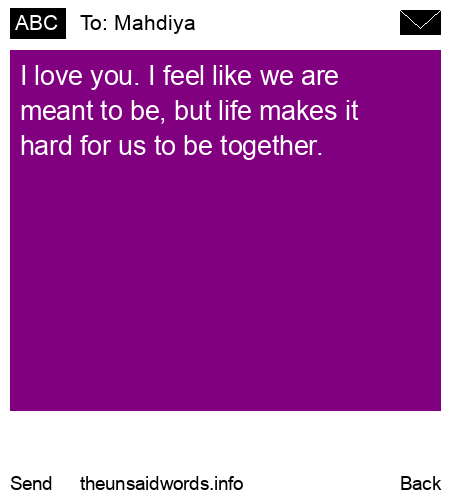 unsent message to Mahdiya