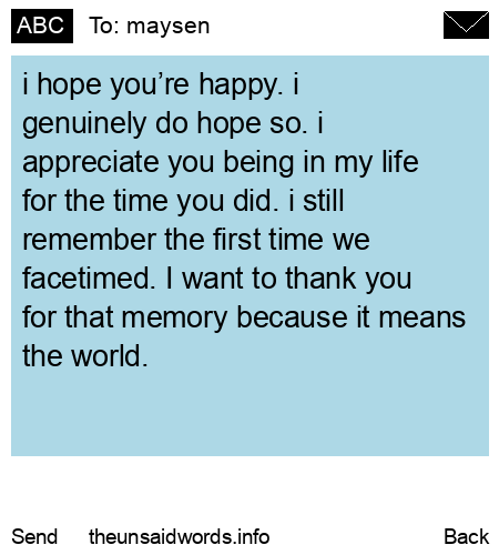 unsent message to maysen