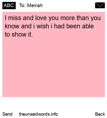 unsent message to Meirah