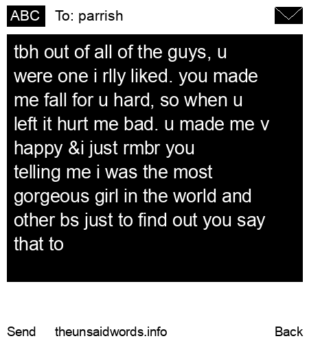 unsent message to parrish