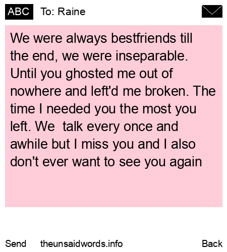 unsent message to Raine