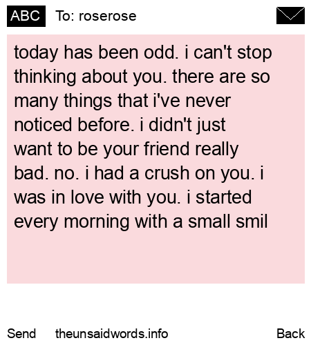 unsent message to roserose