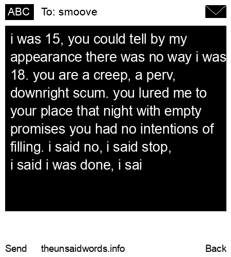 unsent message to smoove