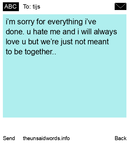 unsent message to tijs