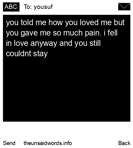 unsent message to yousuf