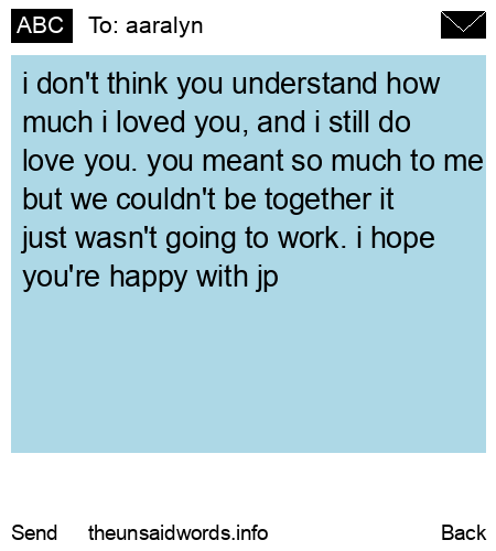 unsent message to aaralyn