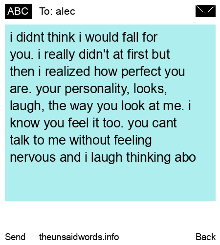unsent message to alec
