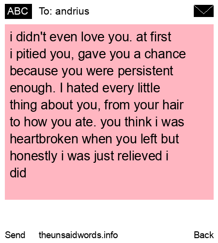 unsent message to andrius
