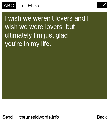 unsent message to Eliea