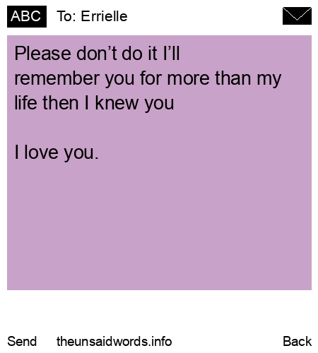 unsent message to Errielle