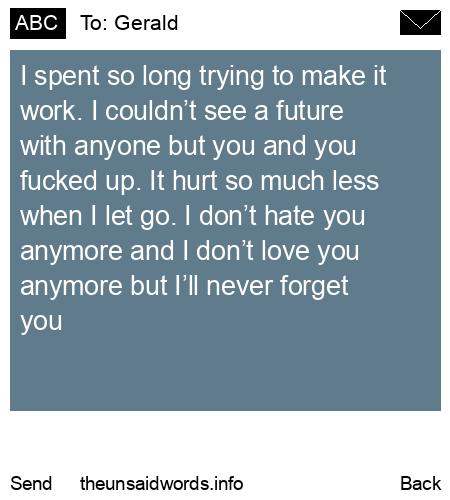 unsent message to Gerald