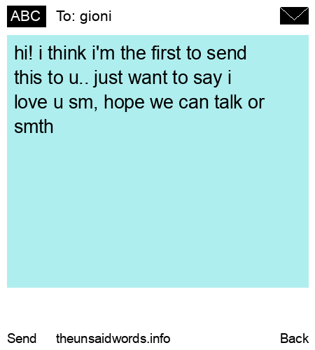 unsent message to gioni