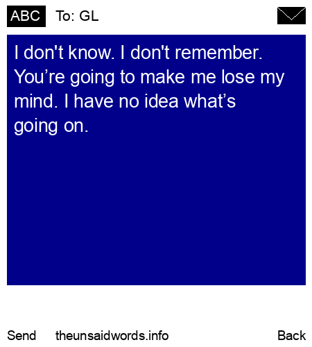 unsent message to GL