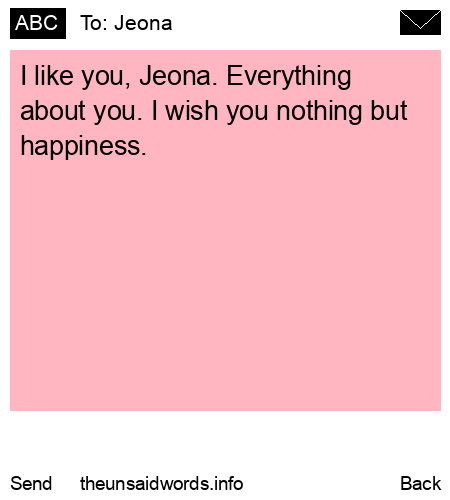 unsent message to Jeona