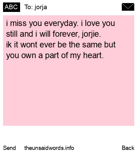 unsent message to jorja