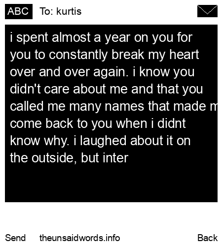 unsent message to kurtis