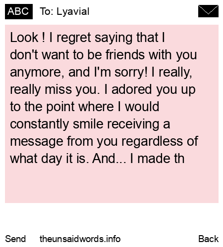 unsent message to Lyavial