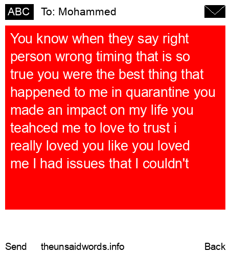 unsent message to Mohammed
