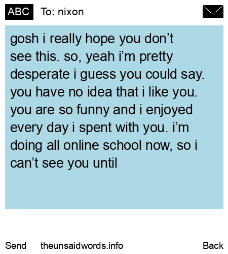 unsent message to nixon